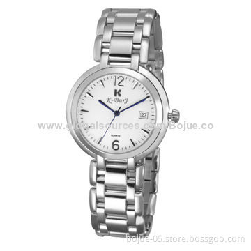 2014 Hot Style, Silvery Stainless Ladies' Watch with Quartz Movement, 3ATM Waterproof